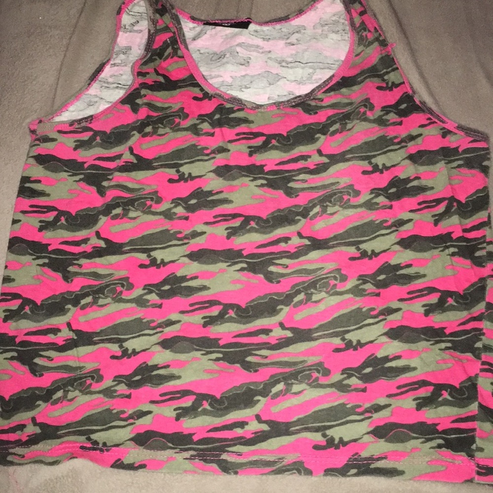 Pink camo tank top